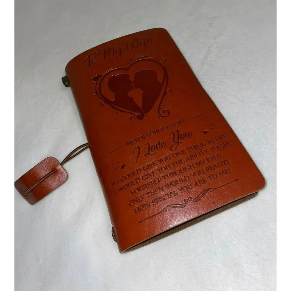 To My Wife Leather Journal Notebook Cover (Gifts for Her)